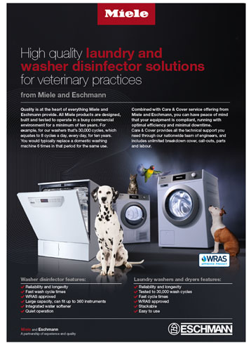 Miele Vet Laundry and washer disinfector brochure