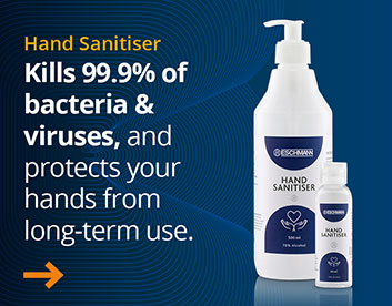 Eschmann and sanitiser kills 99.9% of bacteria and visurses, and protects your hands from long term use.