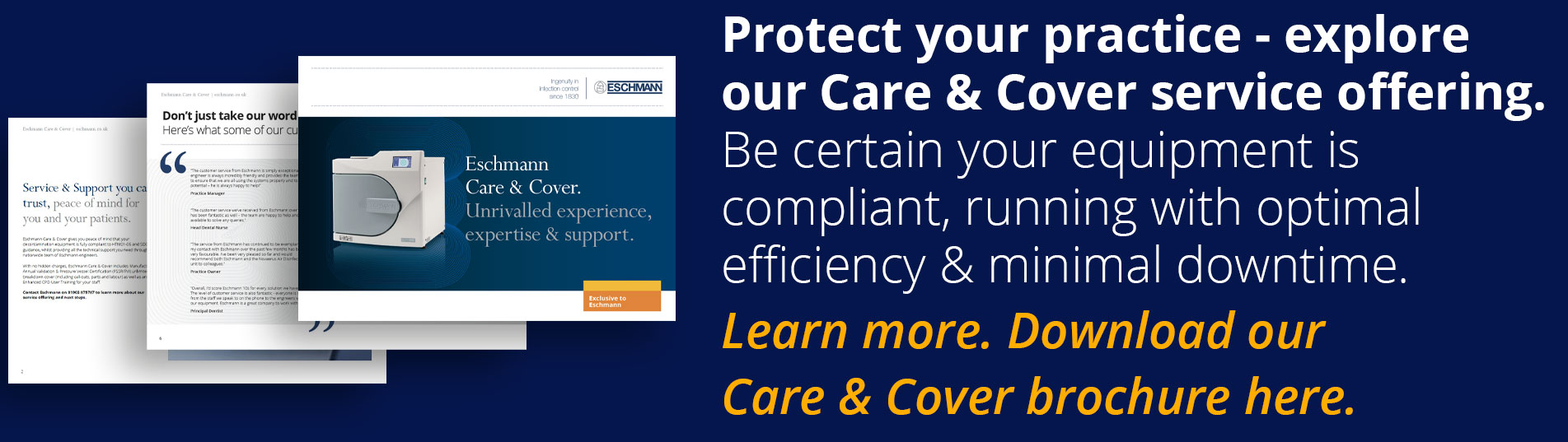 Protect your practice - exploreour Care & Cover service offering. Be certain your equipment is compliant, running with optimal efficiency & minimal downtime. Learn more. Download our Care & Cover brochure here.